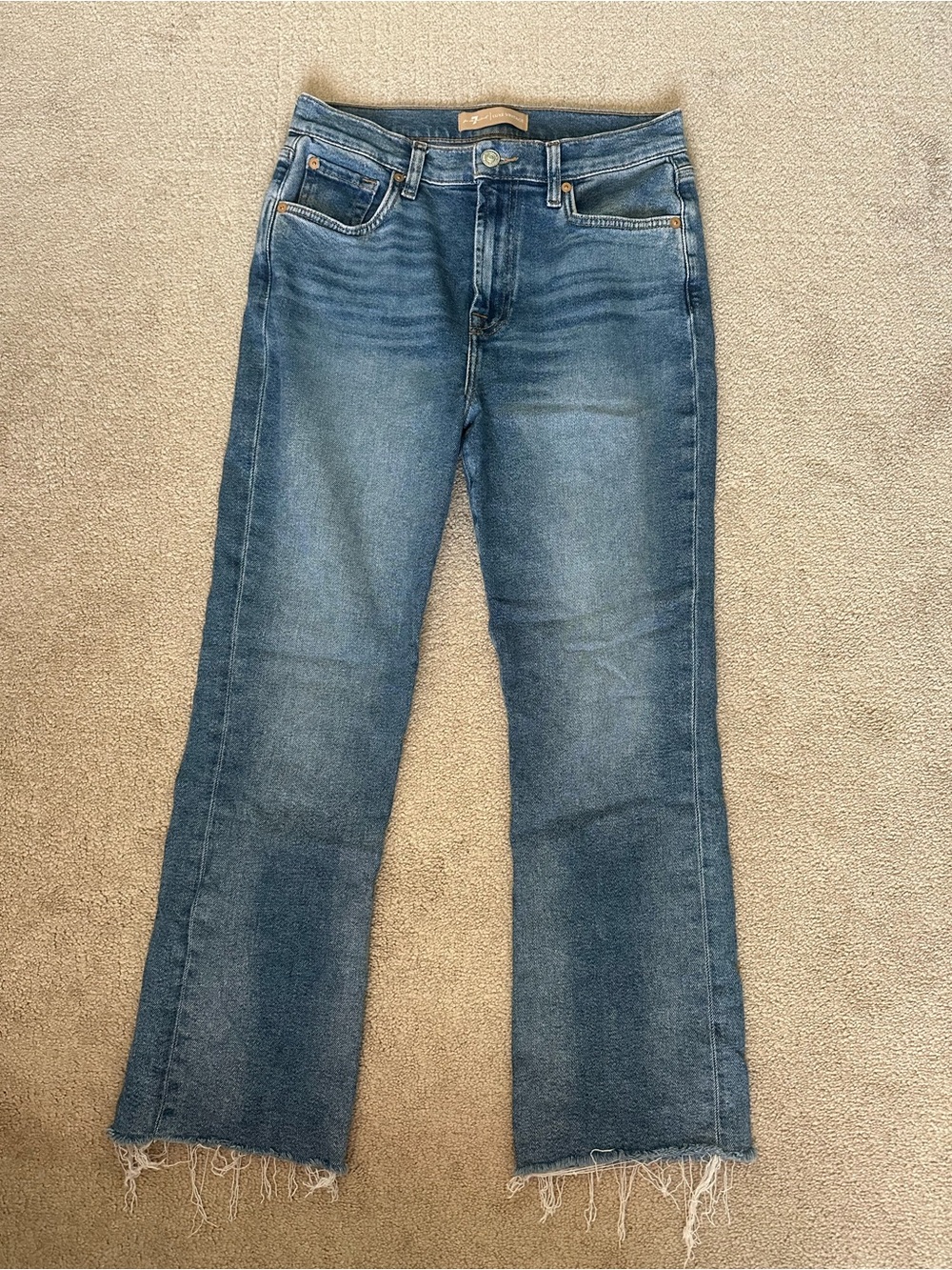 7 for all mankind jeans raw hem bottom